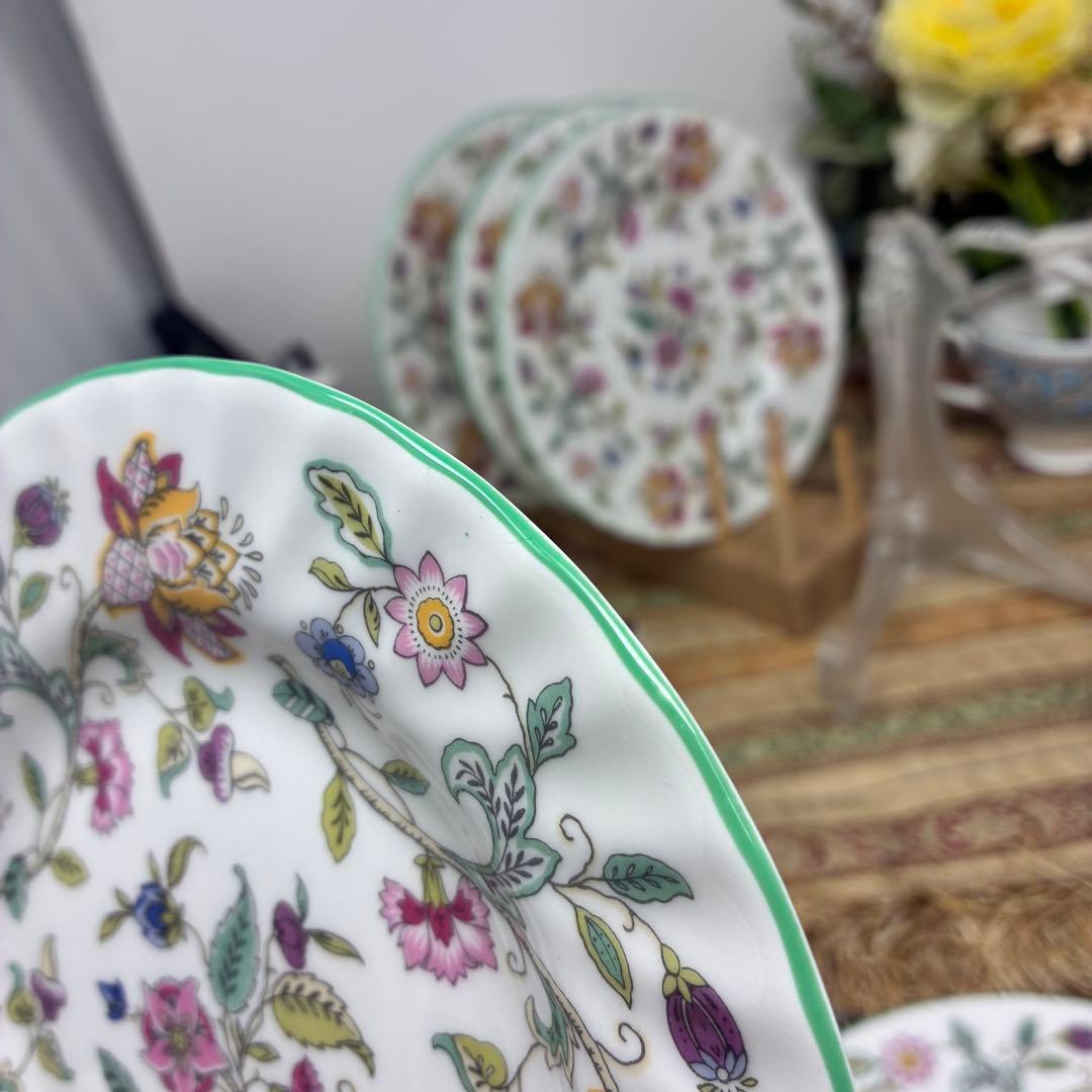 ミントン　ハドンホール　ケーキ皿　グリーン　5枚セット