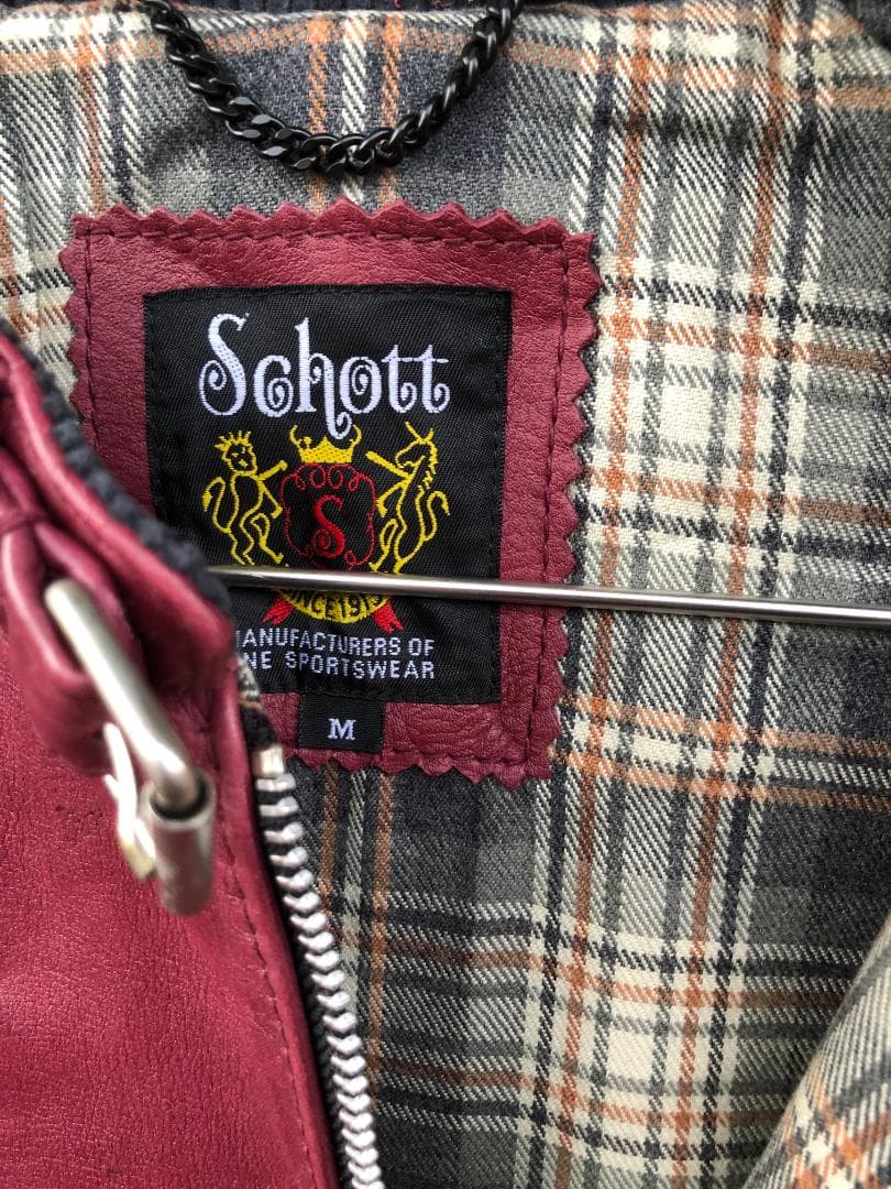 [訳あり]新品 Schott シングルライダースレザージャケット エンジ/M