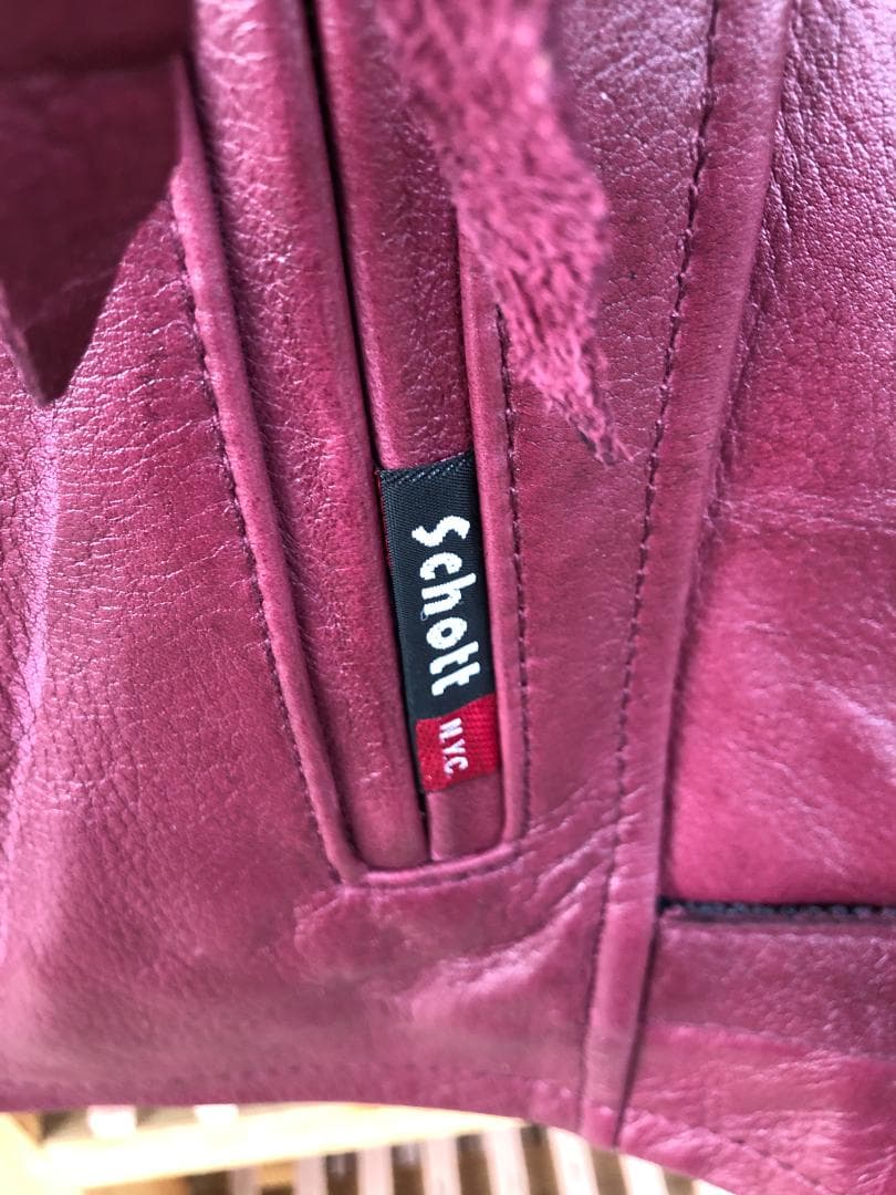 [訳あり]新品 Schott シングルライダースレザージャケット エンジ/M