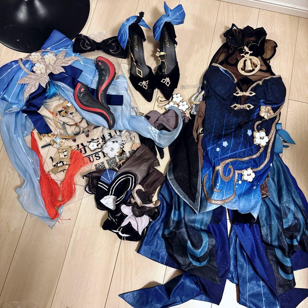 原神 海灯祭 スキン 甘雨 コスプレ 衣装 靴 ウィッグ