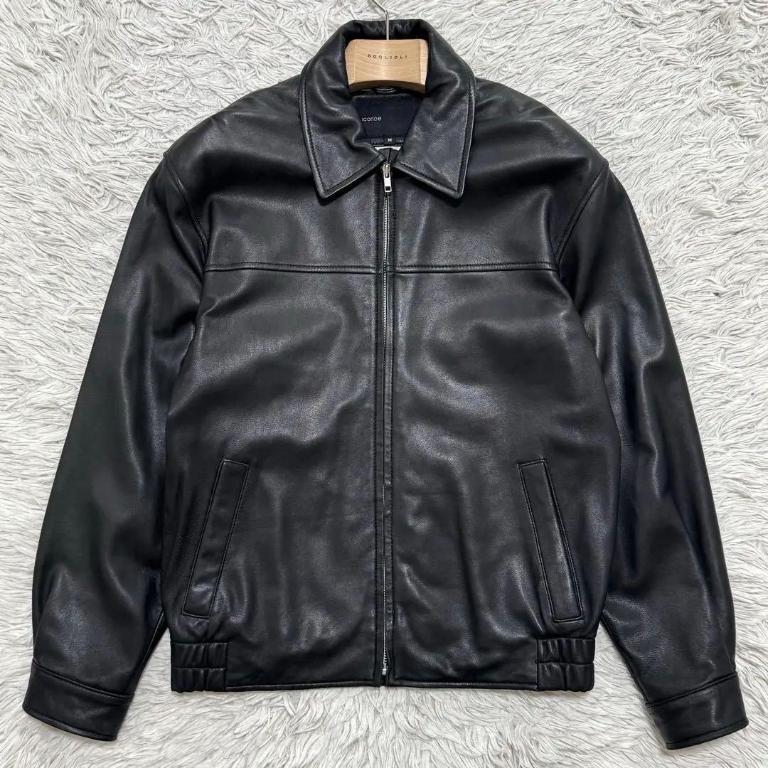 LICORICE ラムレザー 短丈 レザージャケット ブラック 羊革 柔らか