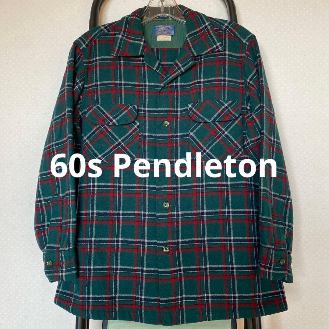 60s Pendleton ペンドルトン オープンカラー ボードシャツ usa製