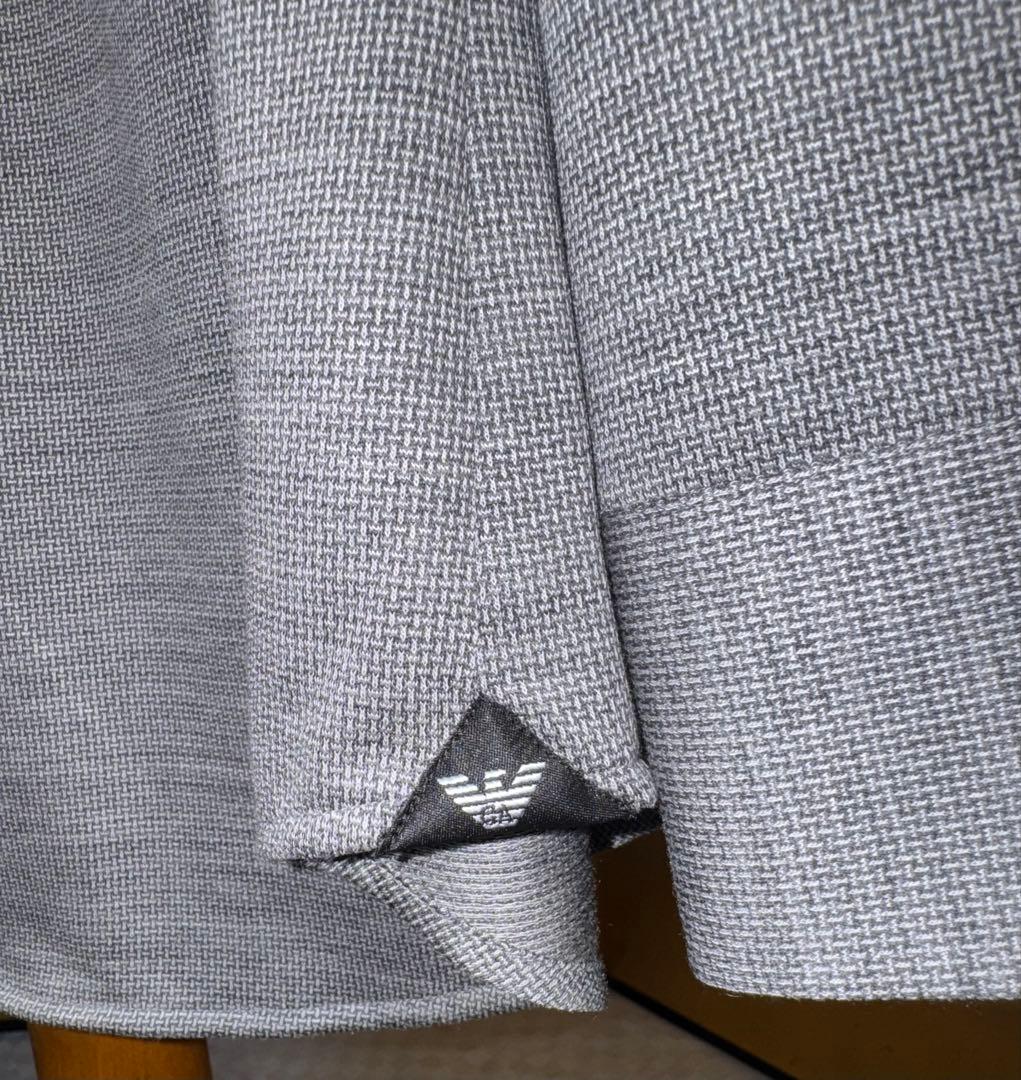 【エンポリオアルマーニ】新品タグ付き定価68,000円ストレッチシャツグレーL