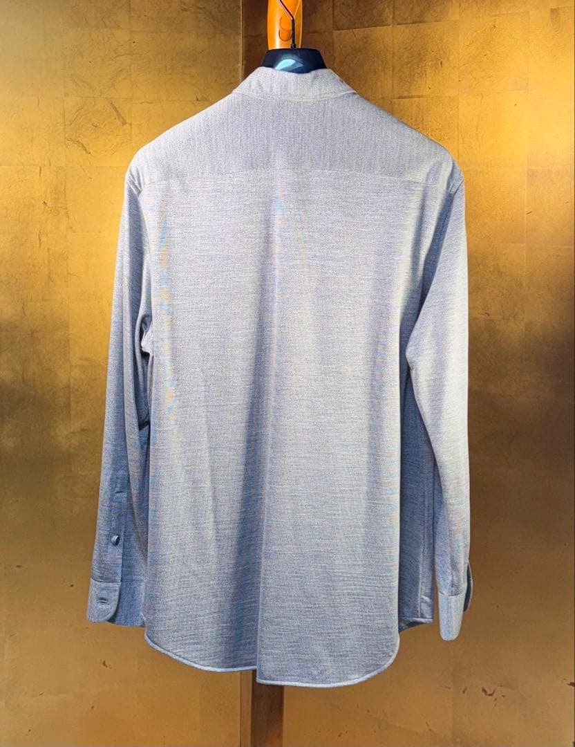 【エンポリオアルマーニ】新品タグ付き定価68,000円ストレッチシャツグレーL