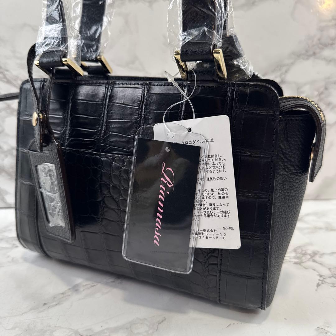 専用新品未使用 RIAMASA リアマッサ ワニ革 クロコダイルレザー ハンドバ