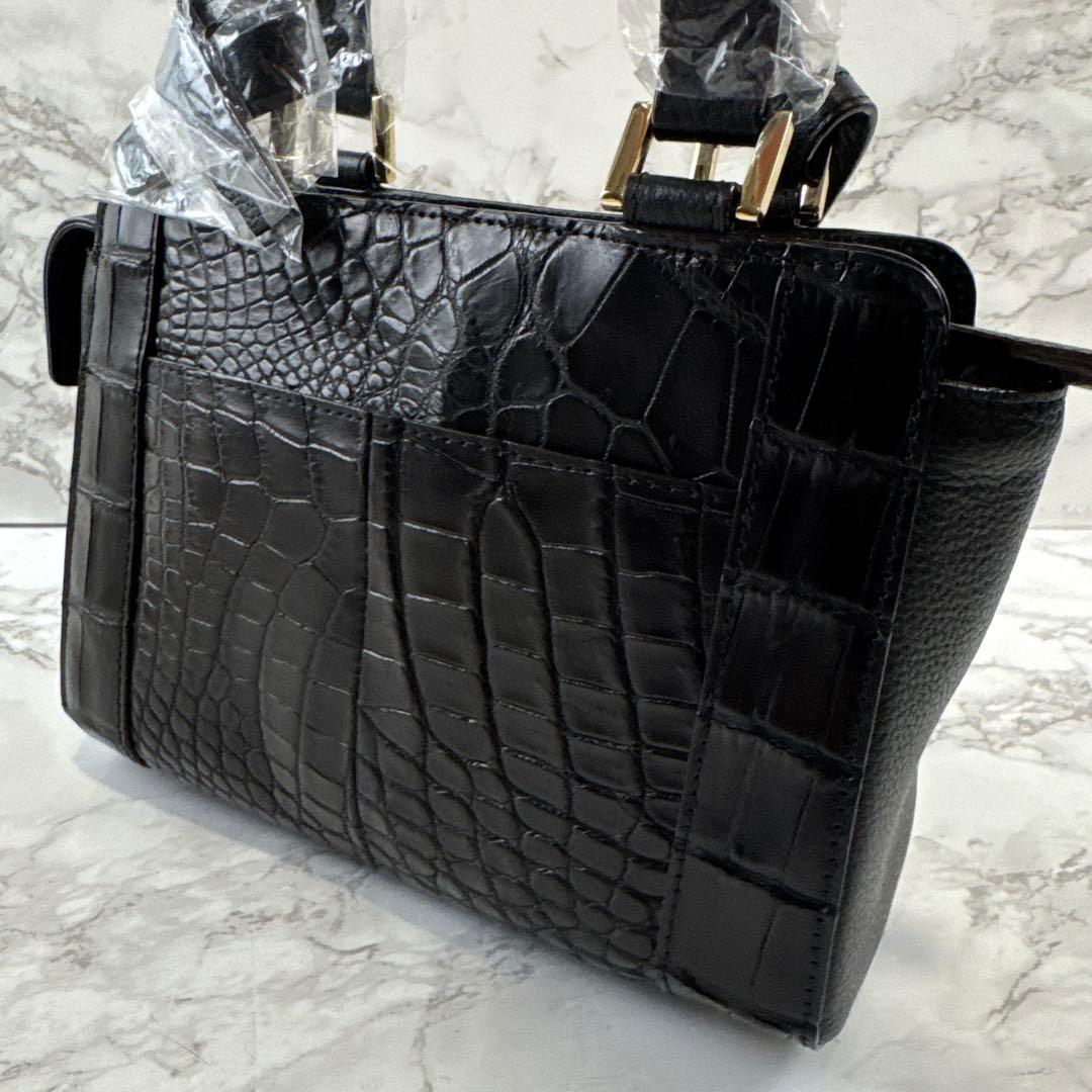 専用新品未使用 RIAMASA リアマッサ ワニ革 クロコダイルレザー ハンドバ