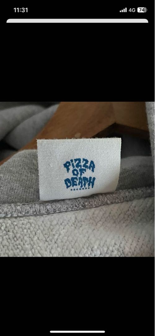 pizza of death パーカー　グレー　M