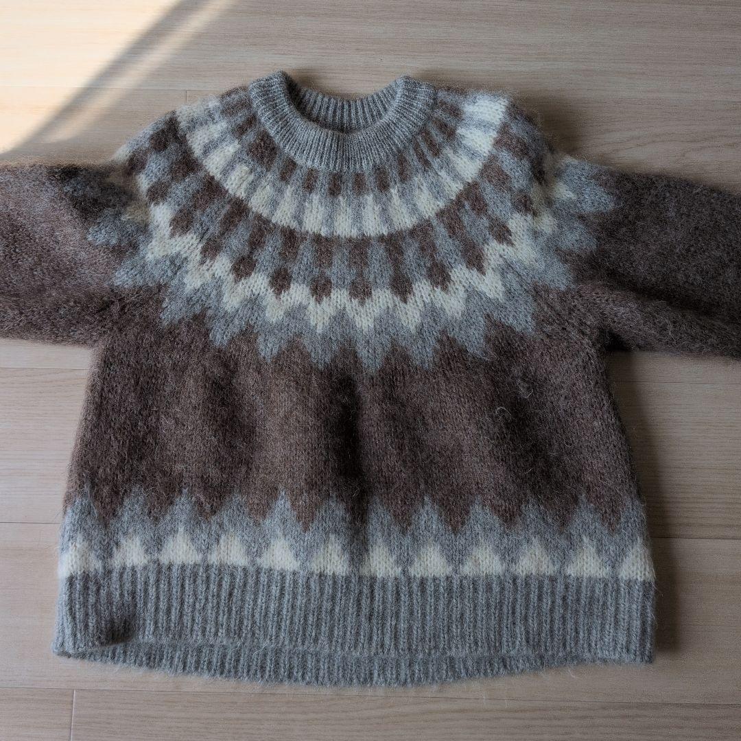 バトナー✨️ノルデイッククルーネックニット　モヘヤ　アルパカ　サイズ1　S.M