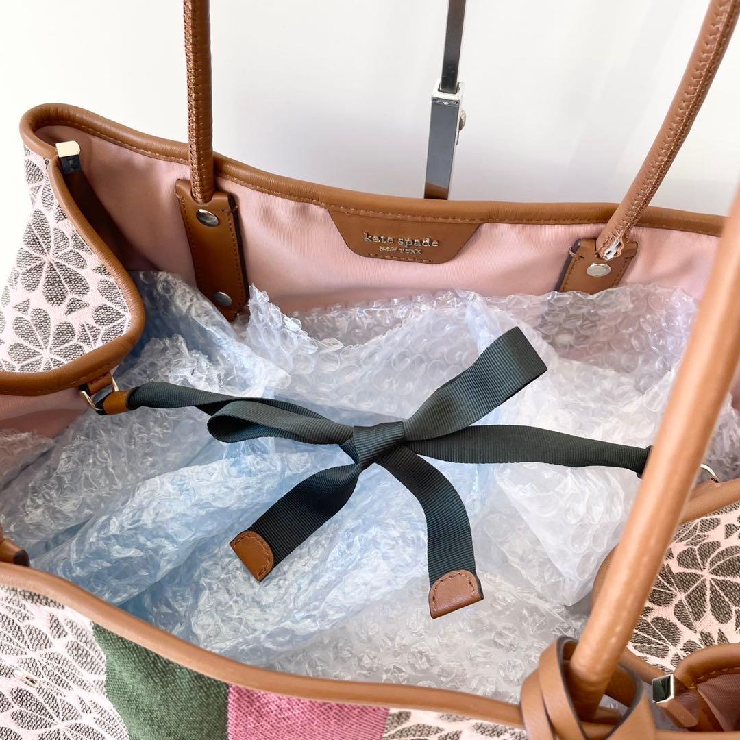 【極美品】kate spade スペード フラワー ジャカード トートバッグ