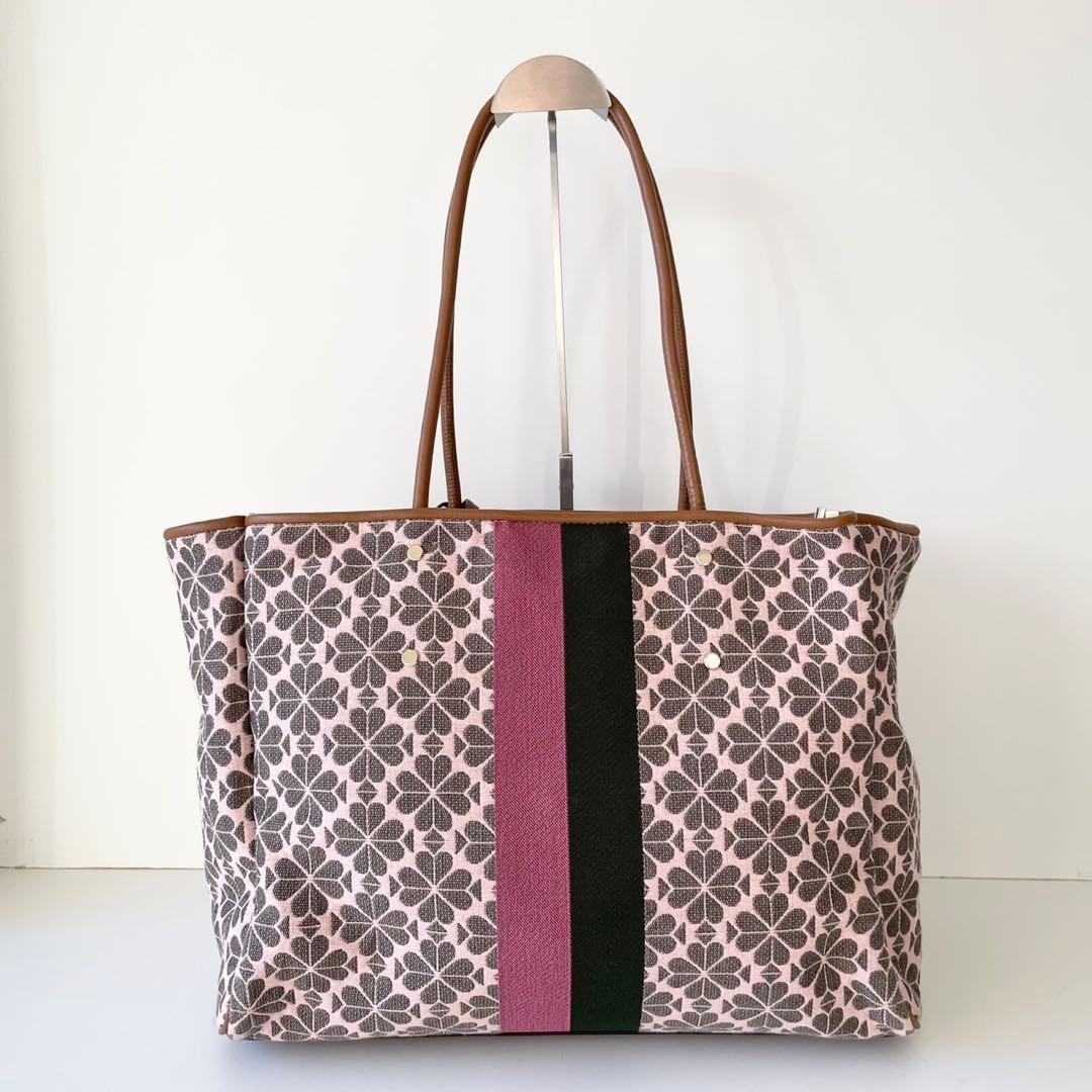 【極美品】kate spade スペード フラワー ジャカード トートバッグ