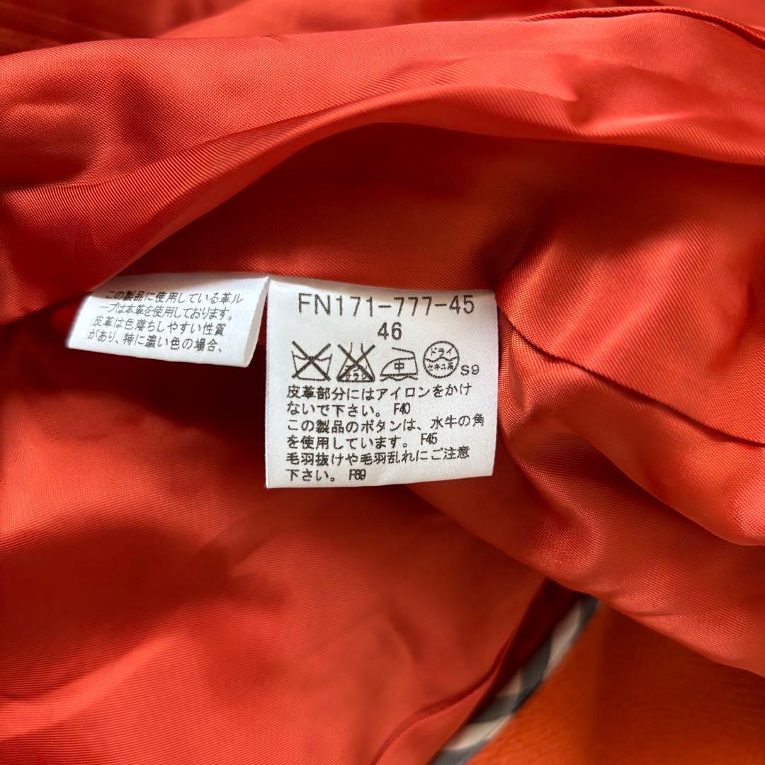 【美品】バーバリーロンドン　ダッフルコート　オレンジ　ウール　牛革　46