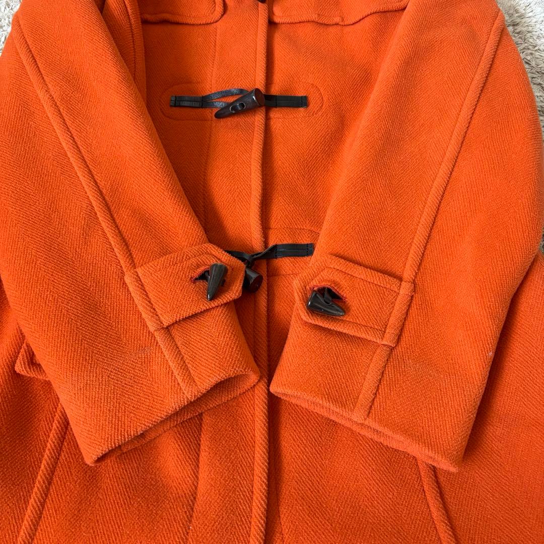 【美品】バーバリーロンドン　ダッフルコート　オレンジ　ウール　牛革　46
