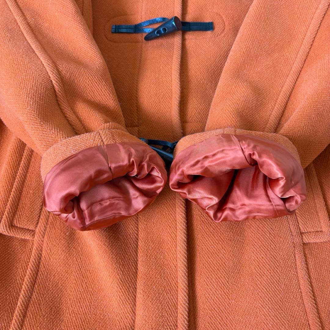 【美品】バーバリーロンドン　ダッフルコート　オレンジ　ウール　牛革　46