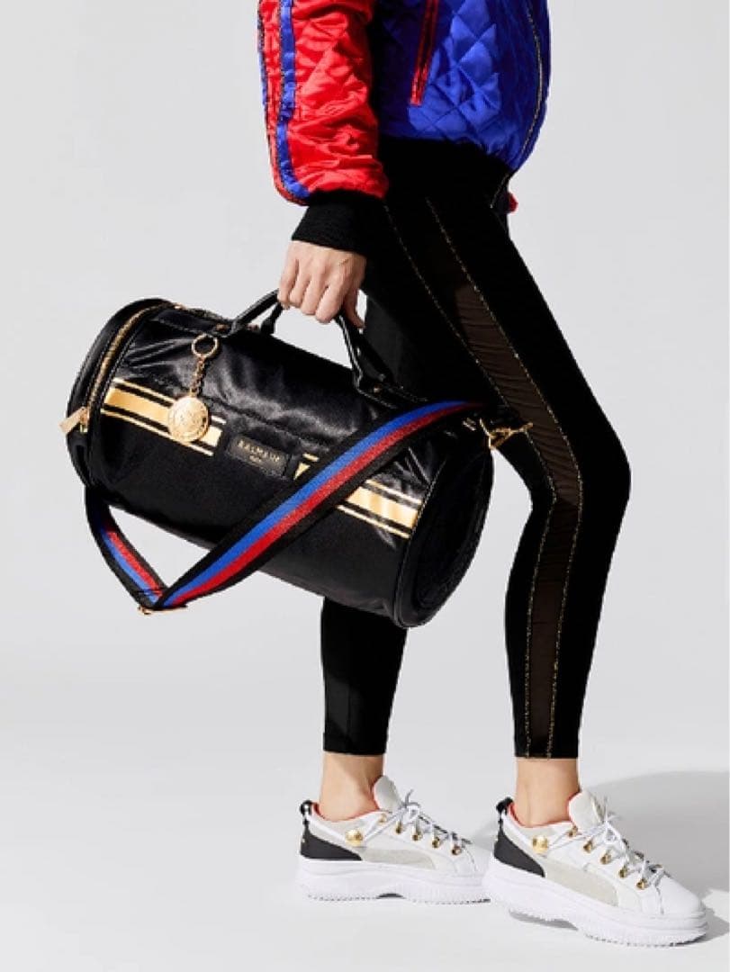 BALMAIN ボストンバッグ バレルバッグ　ショルダーストラップ　ドラムバッグ