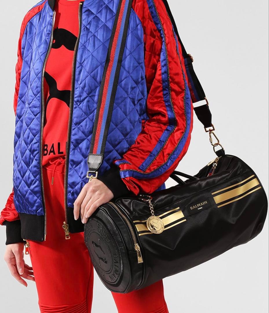 BALMAIN ボストンバッグ バレルバッグ　ショルダーストラップ　ドラムバッグ