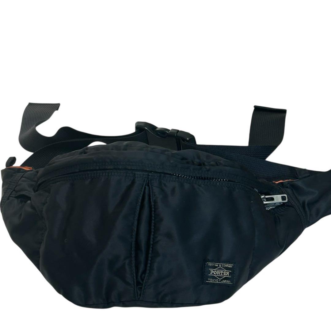 極美品 PORTERタンカー ボディバッグ ウエストバッグ ブラック