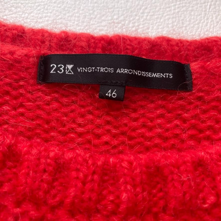 【のすまま】23区　2023AW ベビーアルパカ クロップド ニット 赤