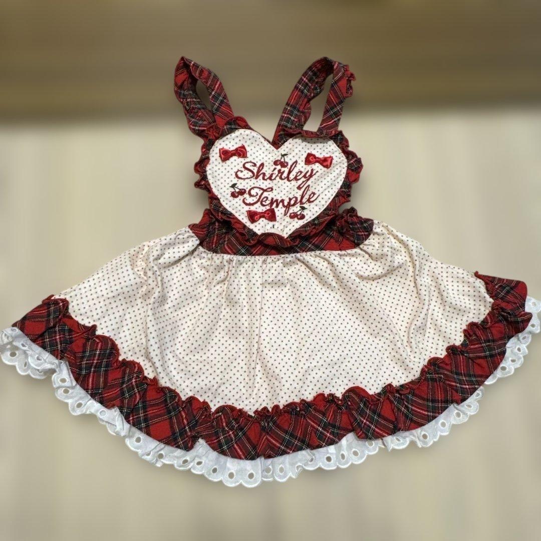 Shirley Temple ハート胸当てワンピース 90 3点セット