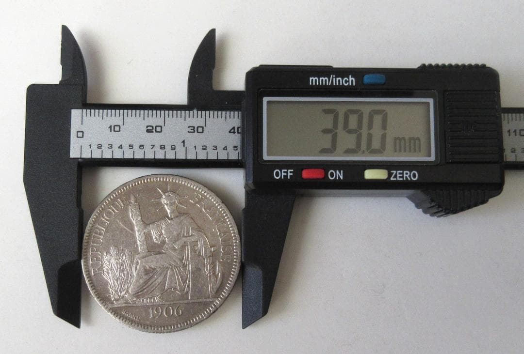 値*ダ様 フランス領インドシナ ピアストル銀貨 1906年