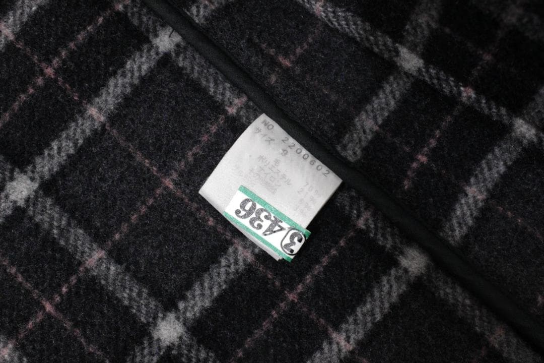 42【極美品】イーストボーイ ダッフルコート 9 グレー M 裏チェック柄 通学