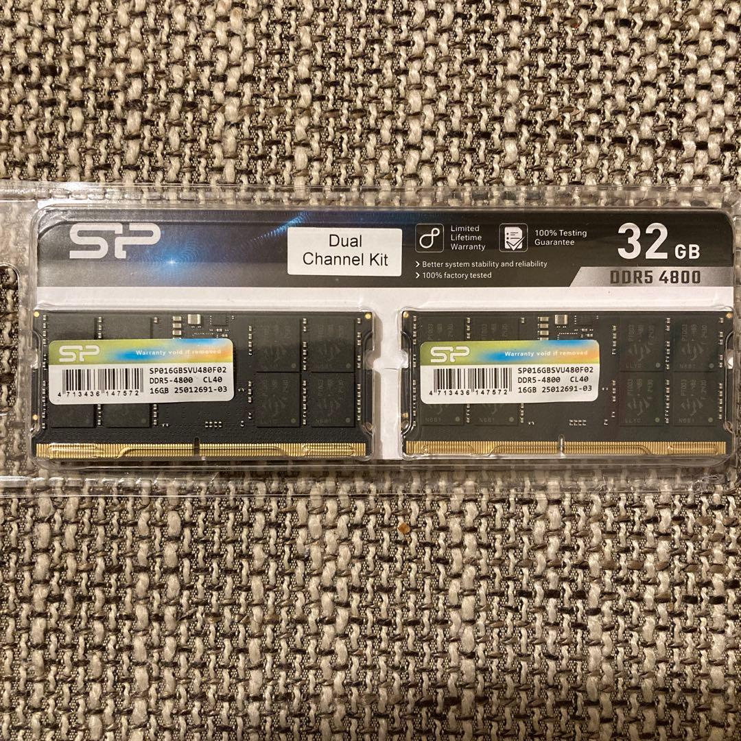 週末値下げ⭐︎32GB(16GBx2) DDR5-4800 ノートPC用メモリ
