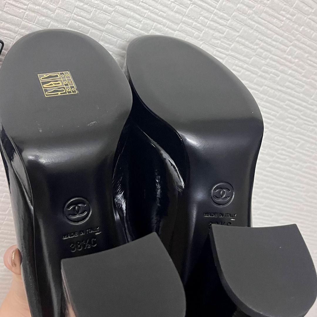 新品 シャネル 23K G45322 ココマーク パテントレザー ヒールブーツ