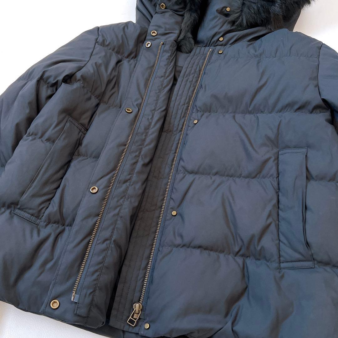 アーバンリサーチ　2way　ラビットフードファーダウンジャケット　ネイビーM