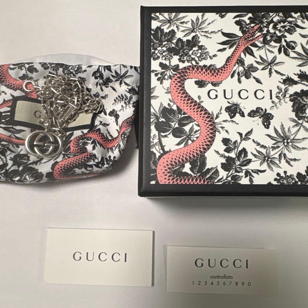 【美品】正規品　グッチ　インターロッキング　シルバーチェーンネックレス