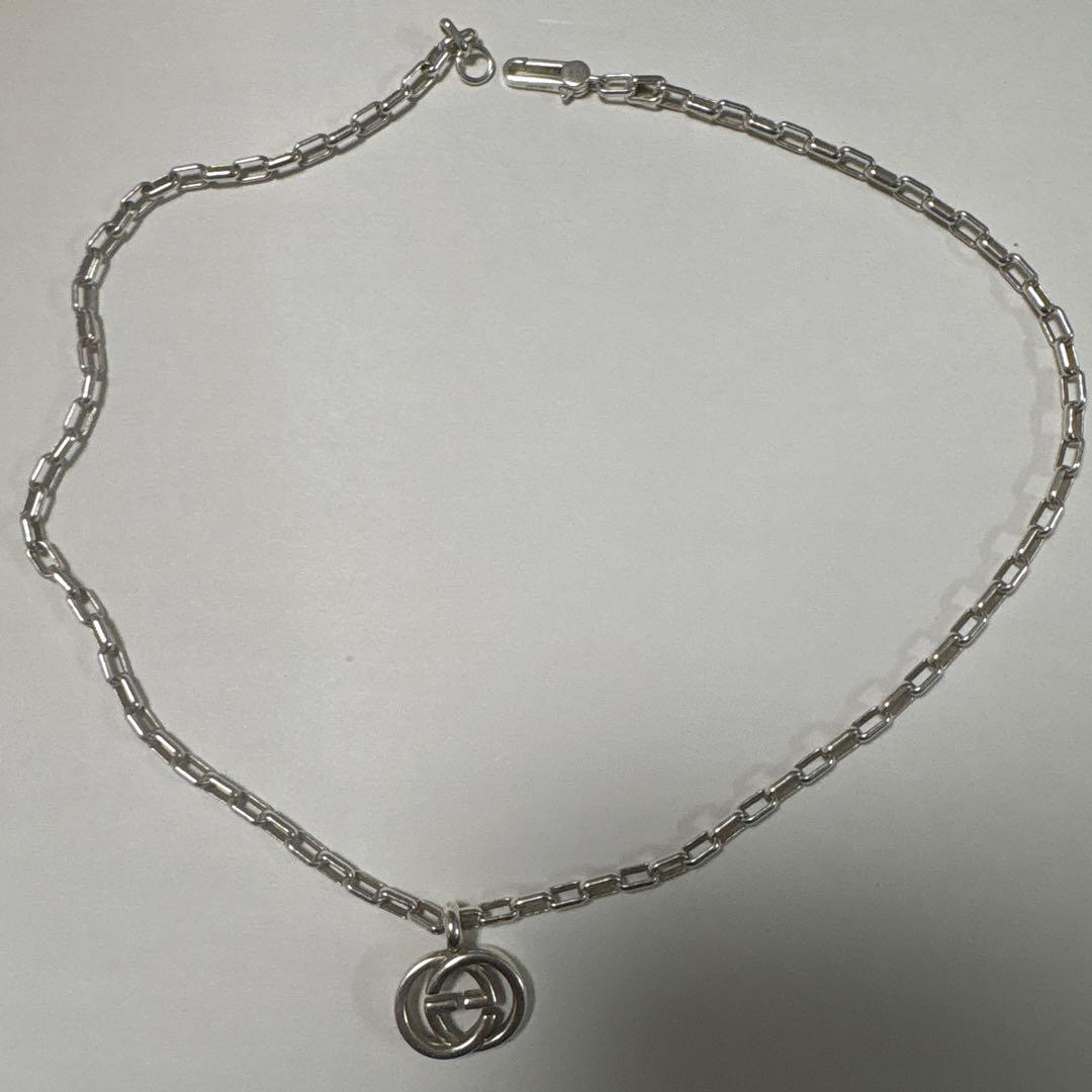 【美品】正規品　グッチ　インターロッキング　シルバーチェーンネックレス