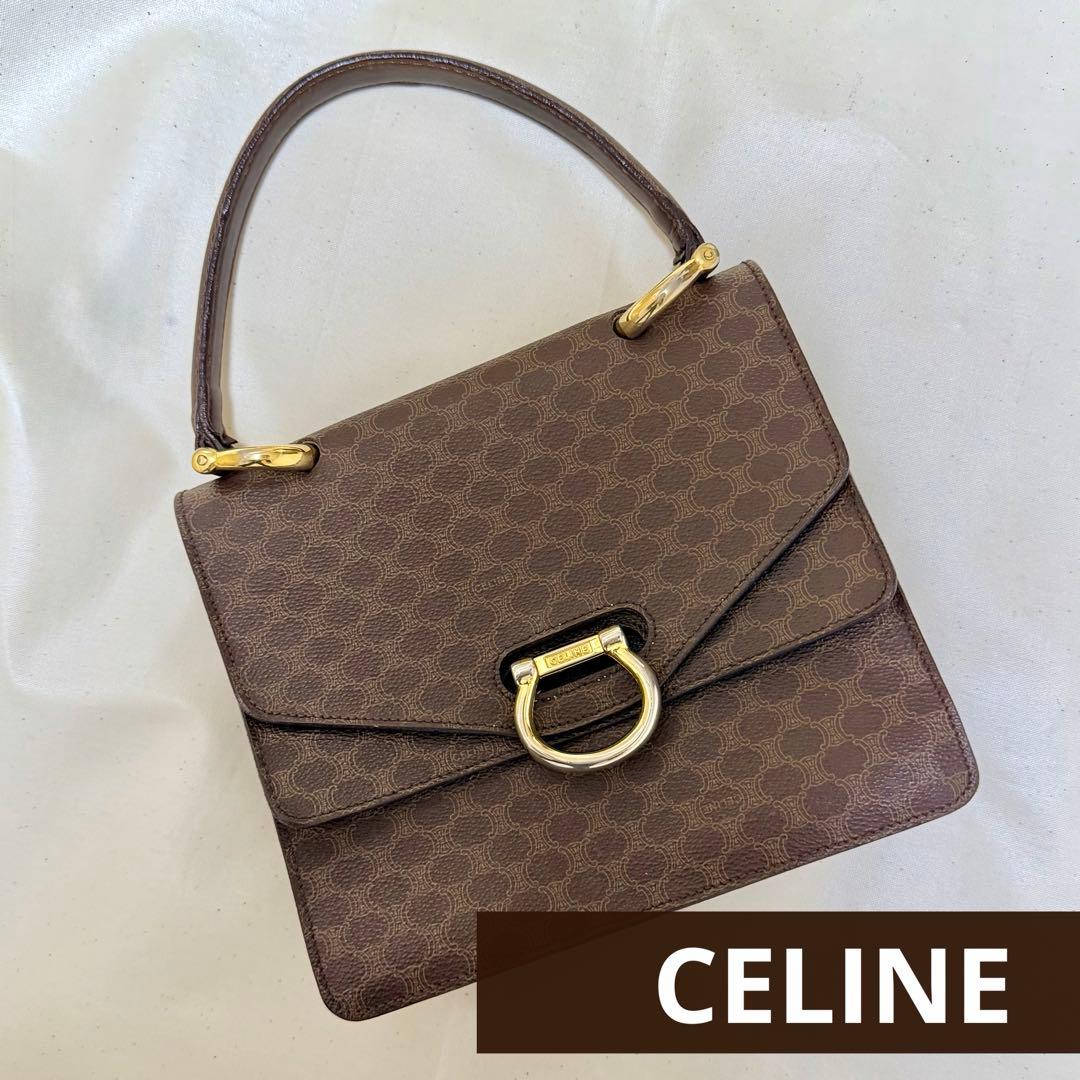 CELINE オールドセリーヌ ダブルフラップ マカダム柄 ヴィンテージF/10