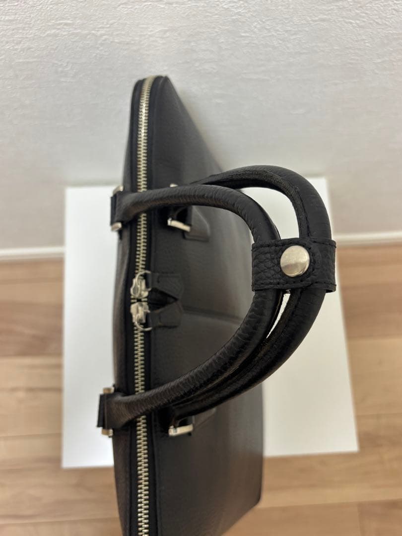 UNITED ARROWS レザー ラウンド ブリーフケース ブラック