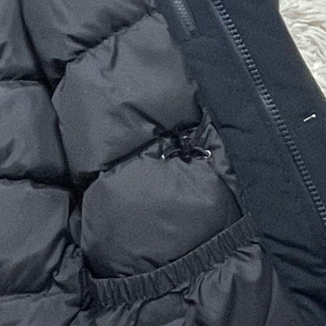 【極美品】ダントン タッサーダウンジャケット ラクーンファー 42 ネイビー