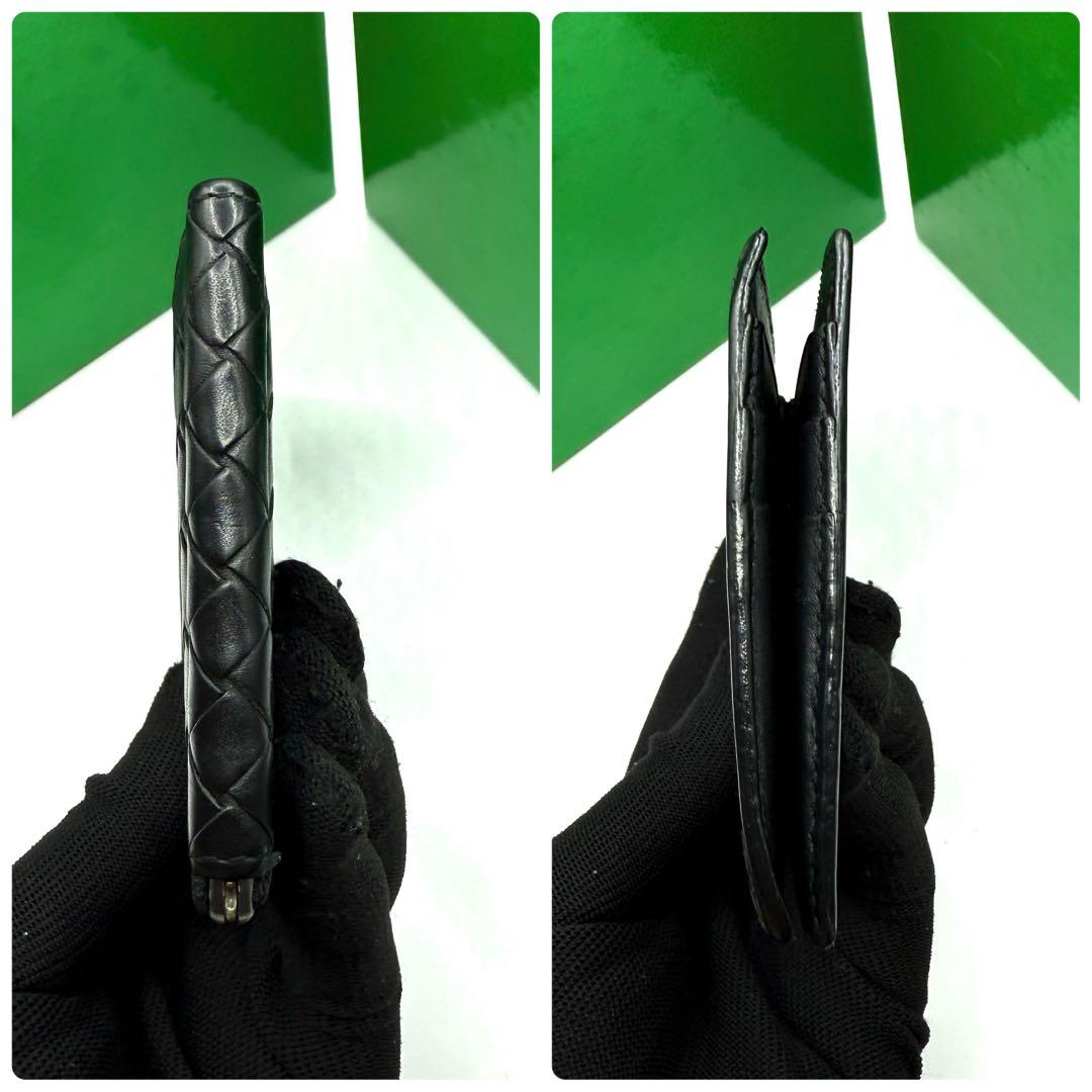 【極美品✨】ボッテガヴェネタ マネークリップ イントレチャート ブラック レザー