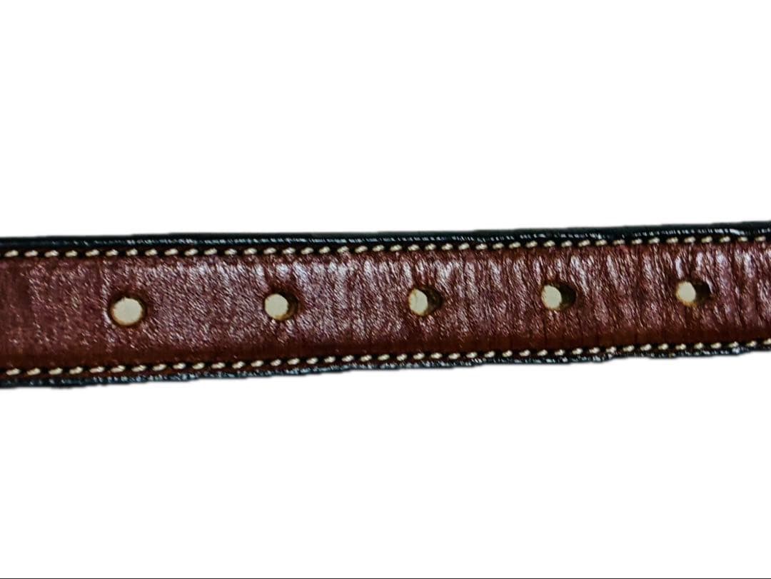 【美品】トリーレザー　レザーベルト　シュプールバックル　ブラウン　ハバナ