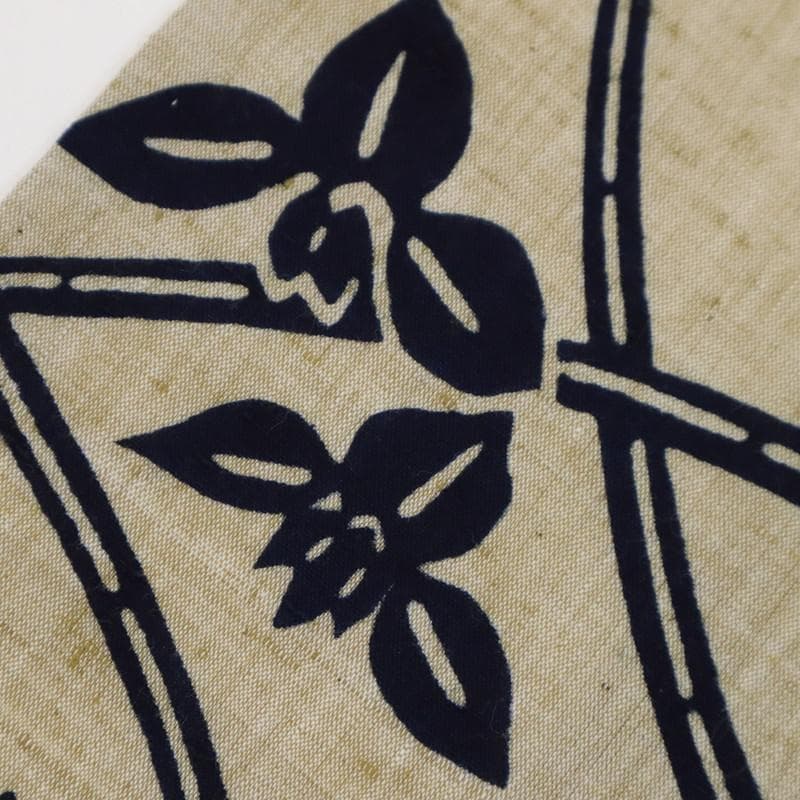 《浴衣■綿紬◆菖蒲の花模様■ベージュ◆木綿■◆夏着物◆US7-14》