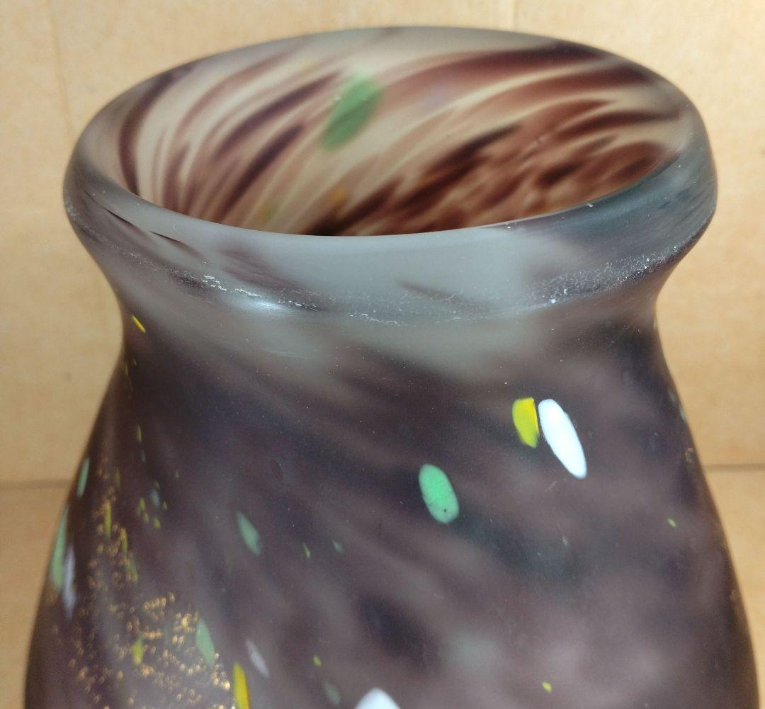 【本物保証】藤田喬平 手吹 紫金彩(花瓶) 共箱 希少作品