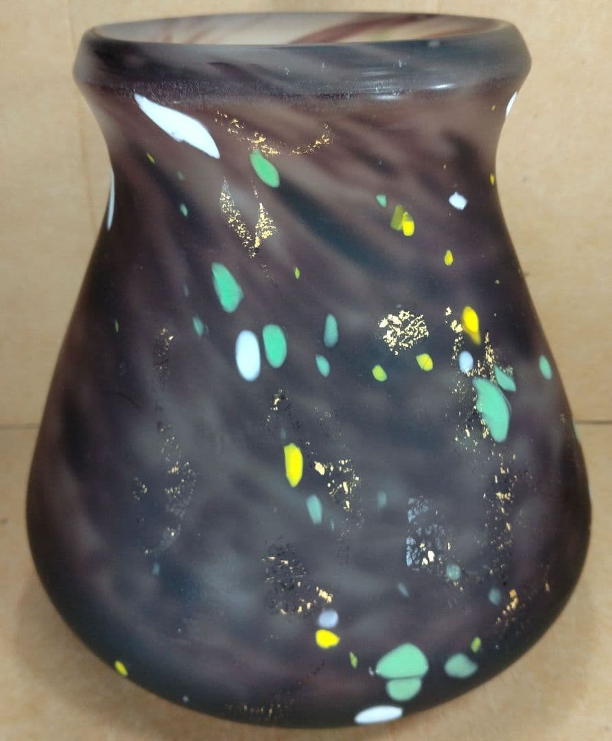 【本物保証】藤田喬平 手吹 紫金彩(花瓶) 共箱 希少作品