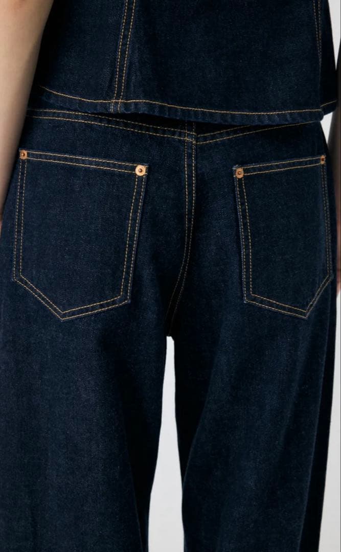 MOUSSY TUCK WIDE ストレートデニム one wash
