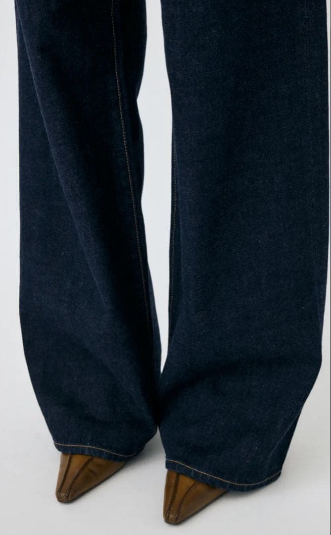 MOUSSY TUCK WIDE ストレートデニム one wash