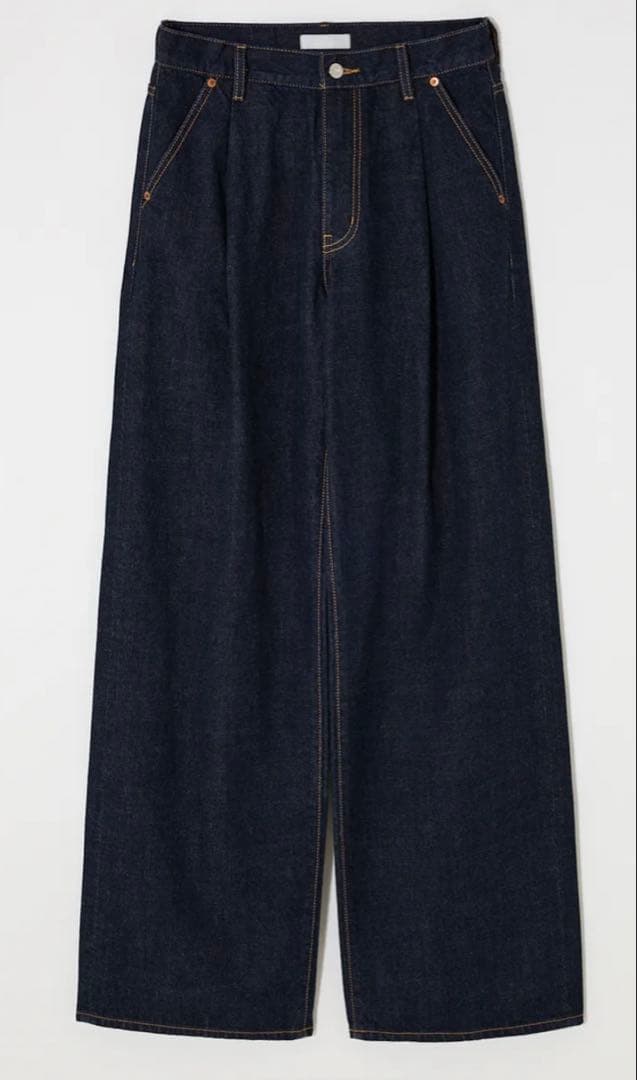 MOUSSY TUCK WIDE ストレートデニム one wash