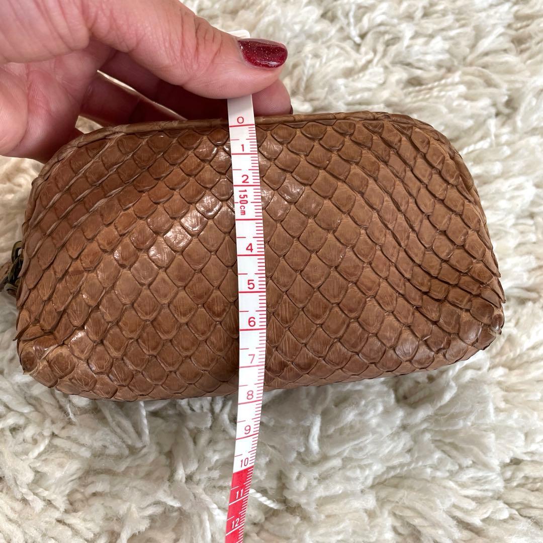 ボッテガ ポーチ パイソン ベージュ