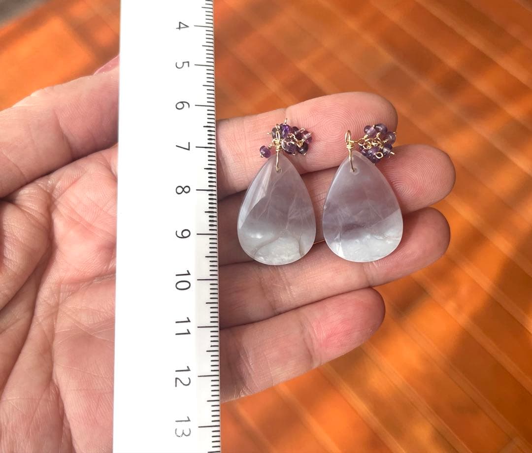 kayaです　特価　パープルアゲートのピアス