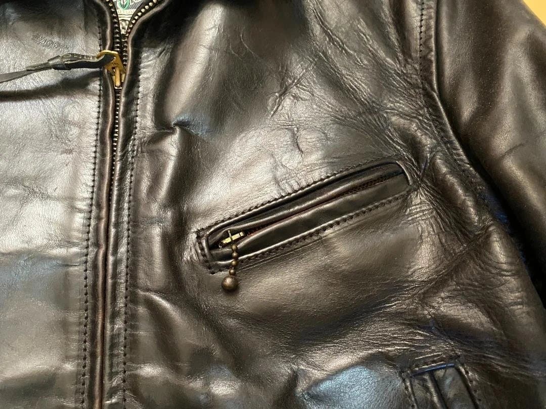 エアロレザー馬革　ハーフベルト　黒/茶芯　レアサイズ34 Mぐらい