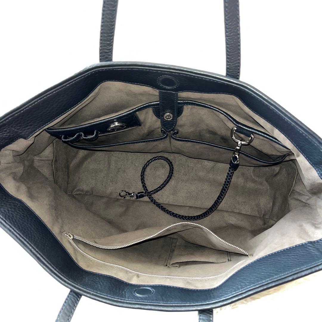 未使用級✨PELLE MORBIDA ペッレモルビダ　トートバッグ　ネイビー