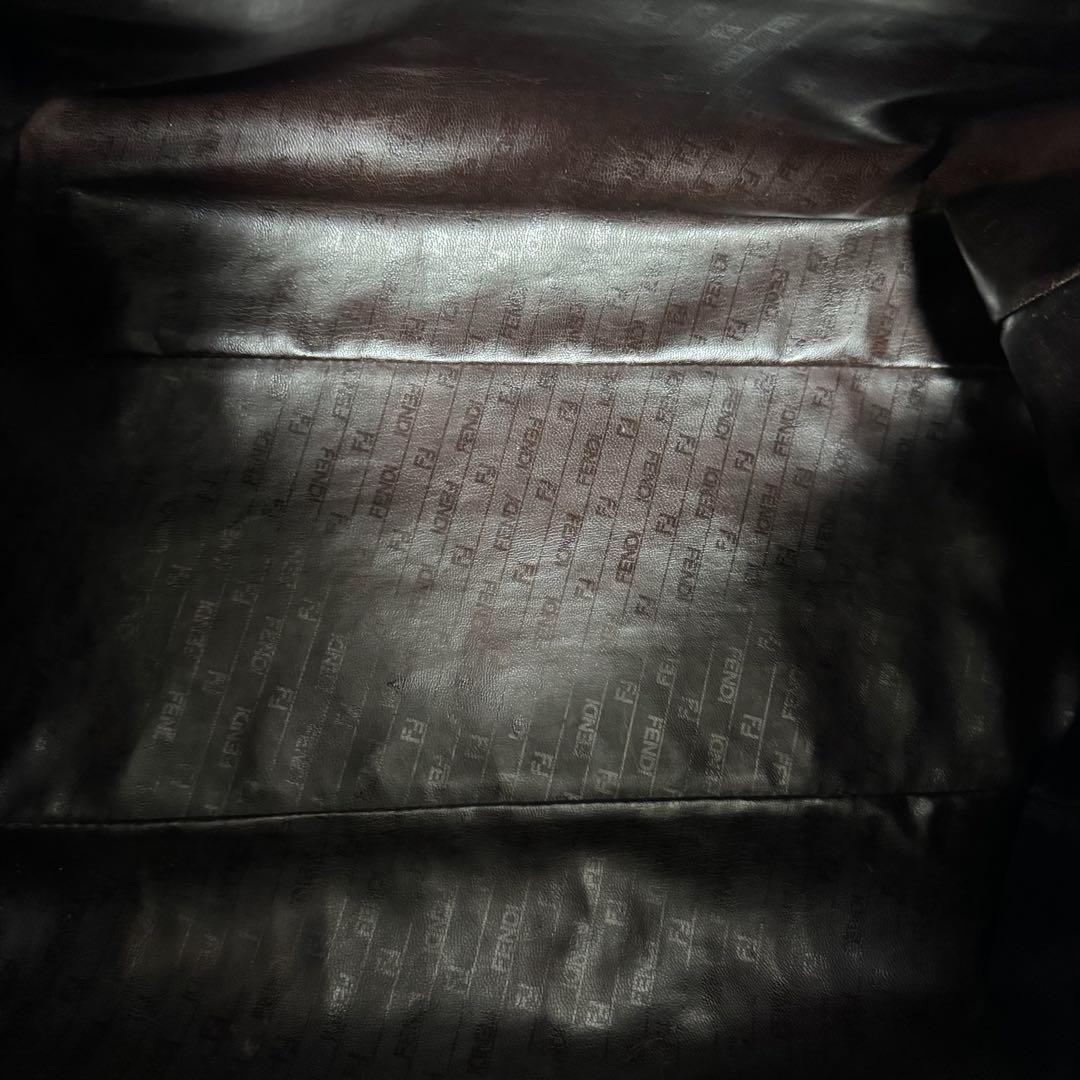 【正規品】フェンディ FENDI ズッカ ボストンバッグ FFロゴ 茶 男女兼用