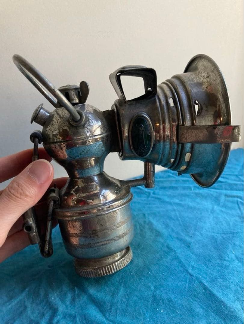 古道具　戦前　カーバイトランプ　アセチレンランプ　自転車用