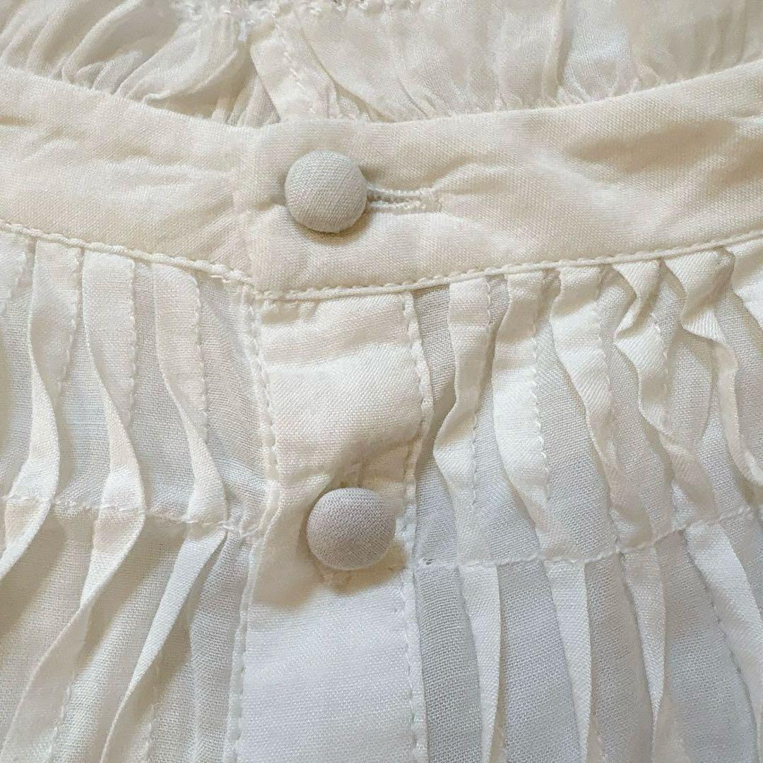 【未使用・タグ付】 スピックアンドスパン コットンボイルタックフリルブラウス