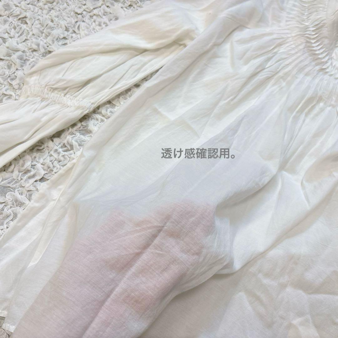 【未使用・タグ付】 スピックアンドスパン コットンボイルタックフリルブラウス