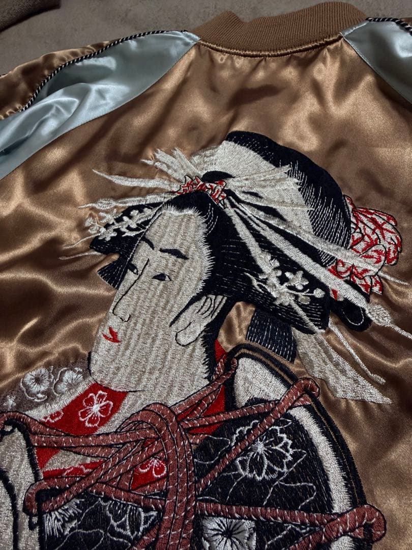 美品 日本製 ２面用 hoshihime 芸者 限定 スカジャン vintage