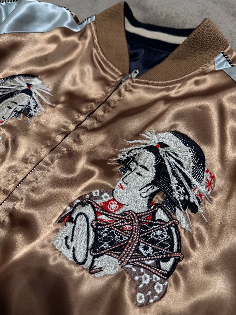 美品 日本製 ２面用 hoshihime 芸者 限定 スカジャン vintage